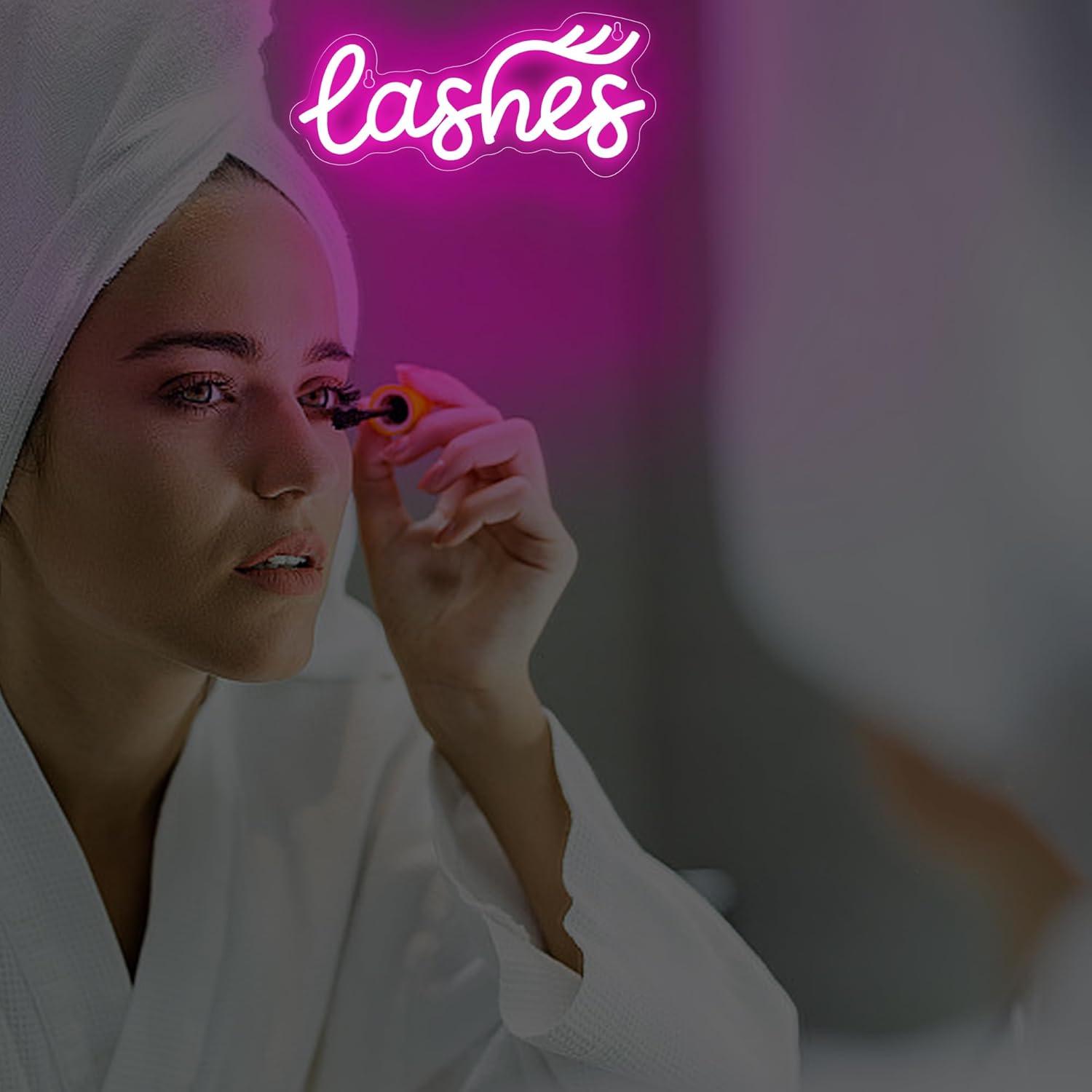 Lashes Neon Sign Lady Text Led - Beauty No Makeup recension och pris